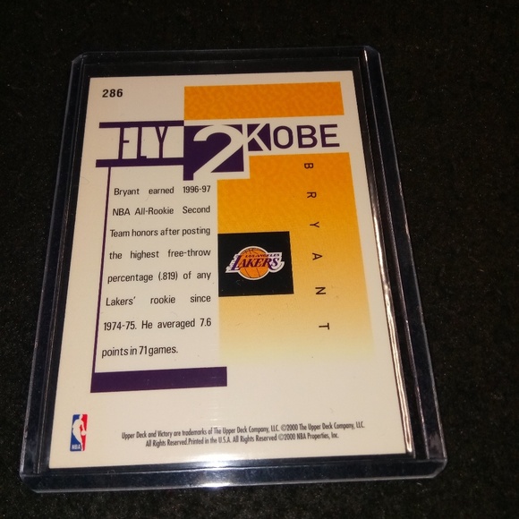 2000 Ud Victory Fly 2 Kobe Bryant Card - Picture 2 of 2